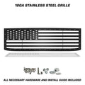 Black American flag grille with star and stripe cutouts for 2015–2019 Chevy Silverado 2500/3500.