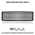 Satin black horizontal Stripes stainless steel grille with mounting hardware for 2015–2019 Chevy Silverado 2500/3500.