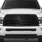 Dodge Ram 2500/3500 Steel Grille ('13-'18) USA Wavy Flag - RacerX Customs | Auto Graphics, Truck Grilles and Accessories