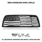 Dodge Ram 2500/3500 Steel Grille ('13-'18) USA Wavy Flag - RacerX Customs | Auto Graphics, Truck Grilles and Accessories