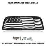 Dodge Ram 2500/3500 Steel Grille ('13-'18) USA Wavy Flag