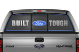 Ford Raptor F150 Rear Window Decal Graphics ('09-'14) BUILT TOUGH - BLUE