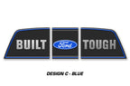 Ford Raptor F150 Rear Window Decal Graphics ('09-'14) BUILT TOUGH - BLUE - RacerX Customs | Auto Graphics, Truck Grilles and Accessories