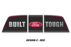 Ford Raptor F150 Rear Window Decal Graphics ('09-'14) BUILT TOUGH - RED - RacerX Customs | Auto Graphics, Truck Grilles and Accessories