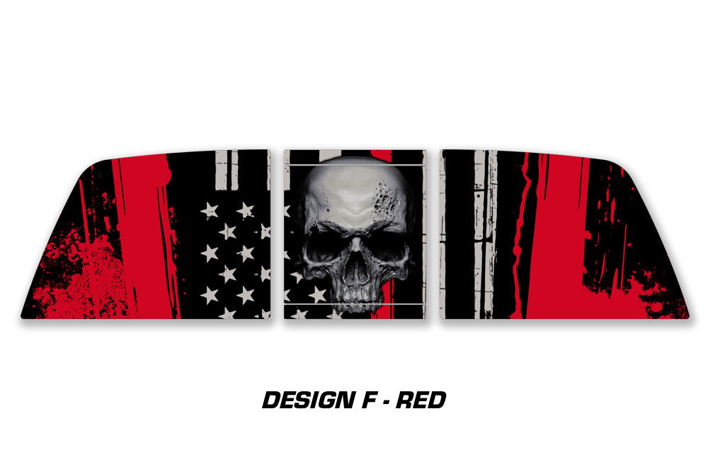 Ford Raptor Rear Window Decal Graphics ('09-'14) Red Line Skull - RacerX Customs | Auto Graphics, Truck Grilles and Accessories