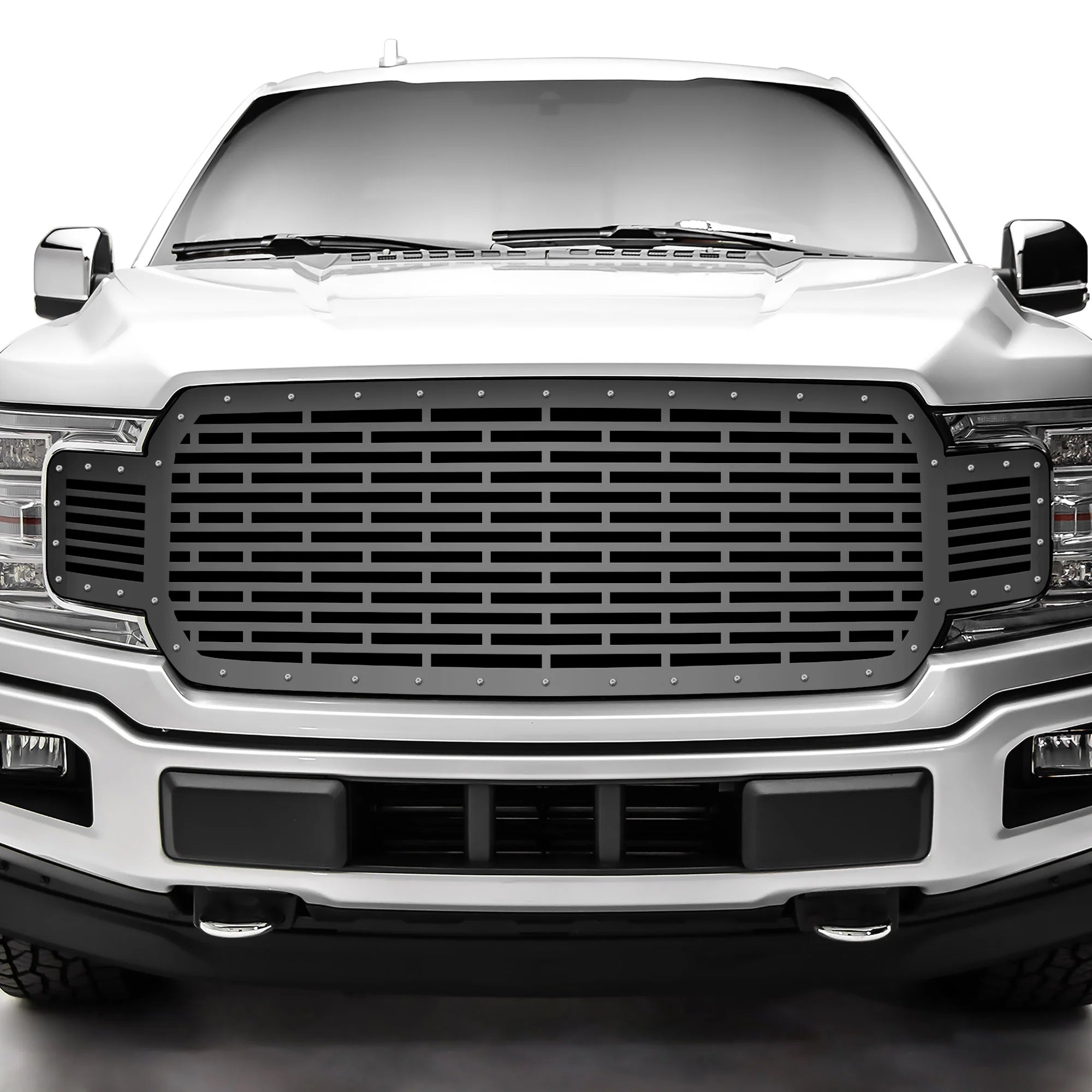 Ford F150 Black Steel Grille ('18-'20) BRICK Pattern
