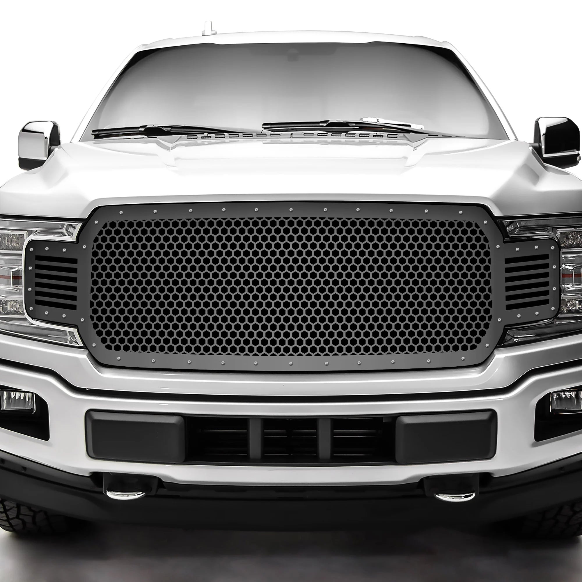 Ford F150 Black Steel Grille ('18-'20) HEX Pattern