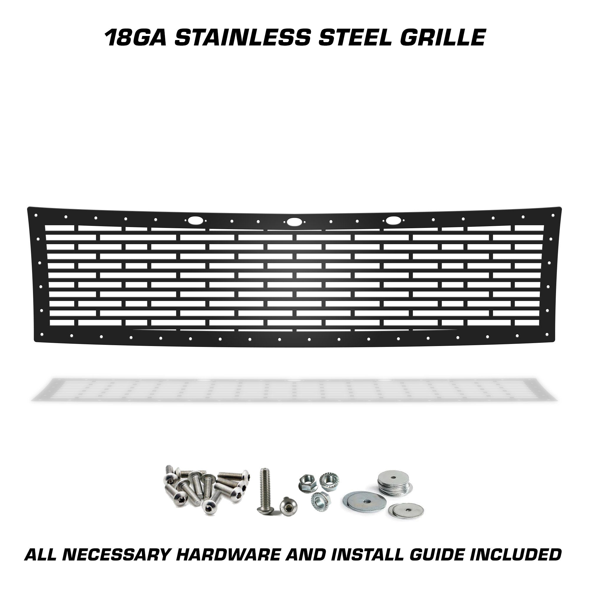 Ford Raptor Grille ('10-'14) Black Steel, BRICK Pattern - RacerX Customs | Auto Graphics, Truck Grilles and Accessories