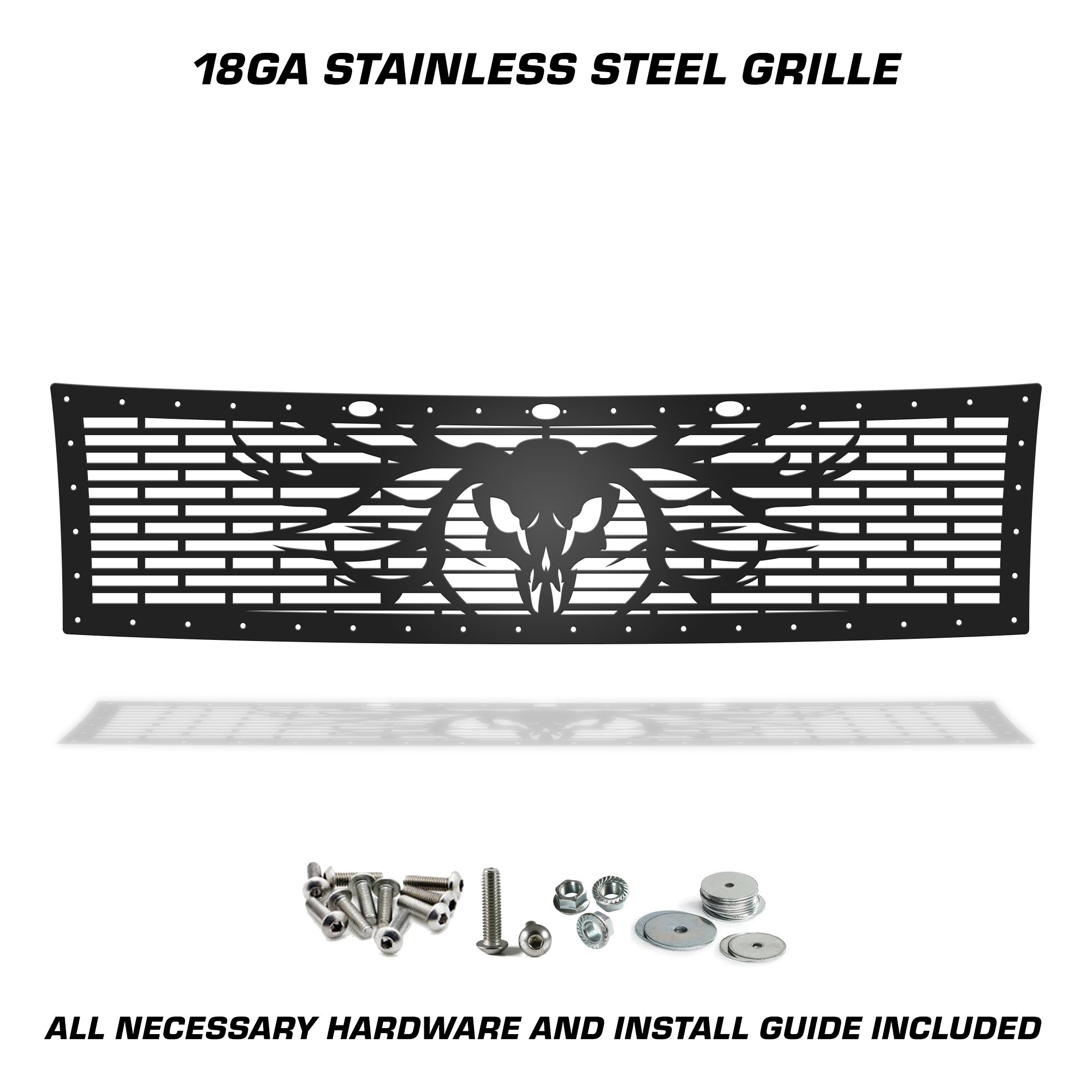 Ford Raptor Grille ('10-'14) Black Steel, BUCK - RacerX Customs | Auto Graphics, Truck Grilles and Accessories