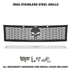 Ford Raptor Grille ('10-'14) Black Steel, PUNISHER - RacerX Customs | Auto Graphics, Truck Grilles and Accessories