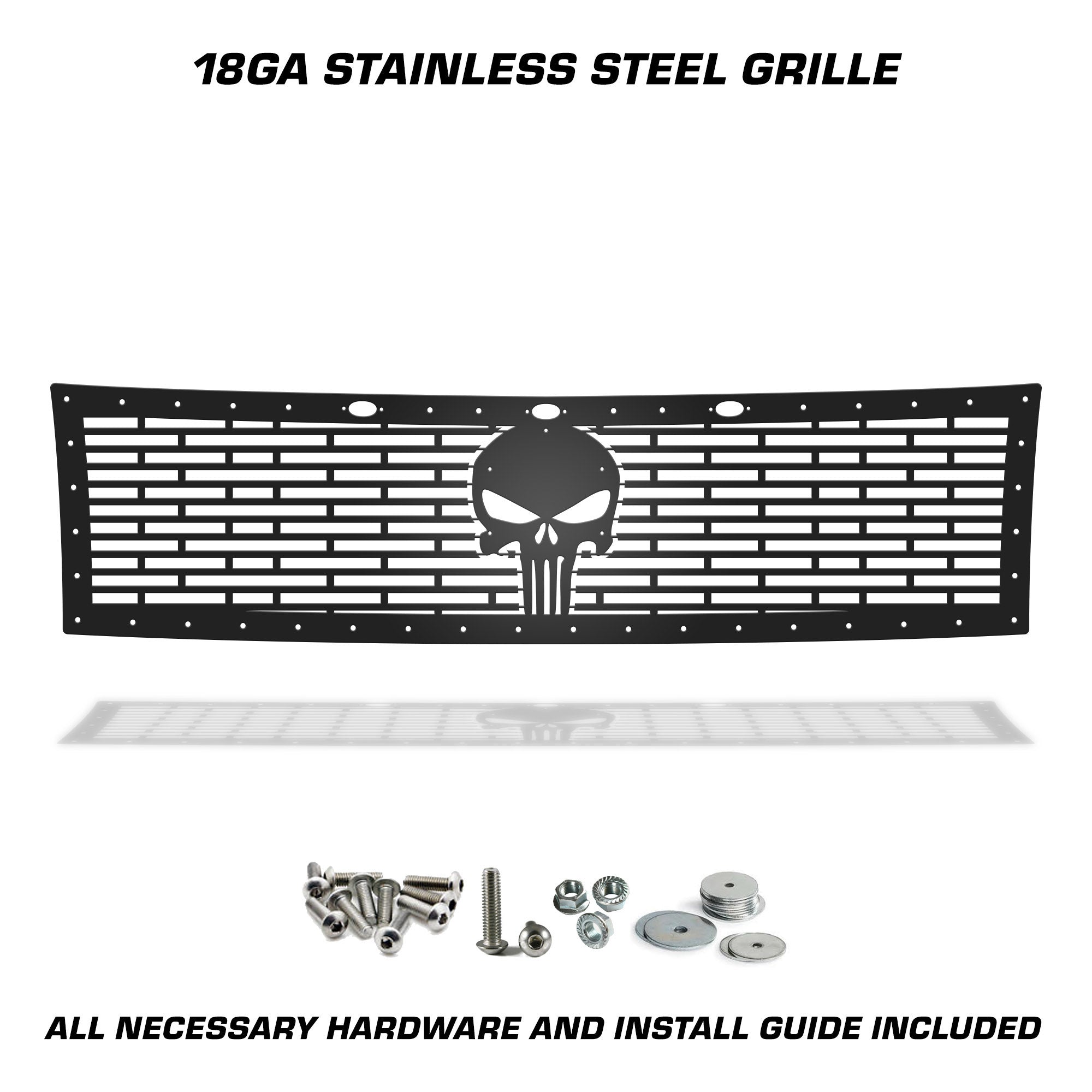 Ford Raptor Grille ('10-'14) Black Steel, PUNISHER - RacerX Customs | Auto Graphics, Truck Grilles and Accessories