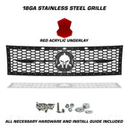 Ford Raptor Grille ('10-'14) Black Steel, Red SPARTAN - RacerX Customs | Auto Graphics, Truck Grilles and Accessories