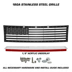 Ford Raptor Grille ('10-'14) Black Steel, Thin Red Line / w Acrylic Underlay - RacerX Customs | Auto Graphics, Truck Grilles and Accessories