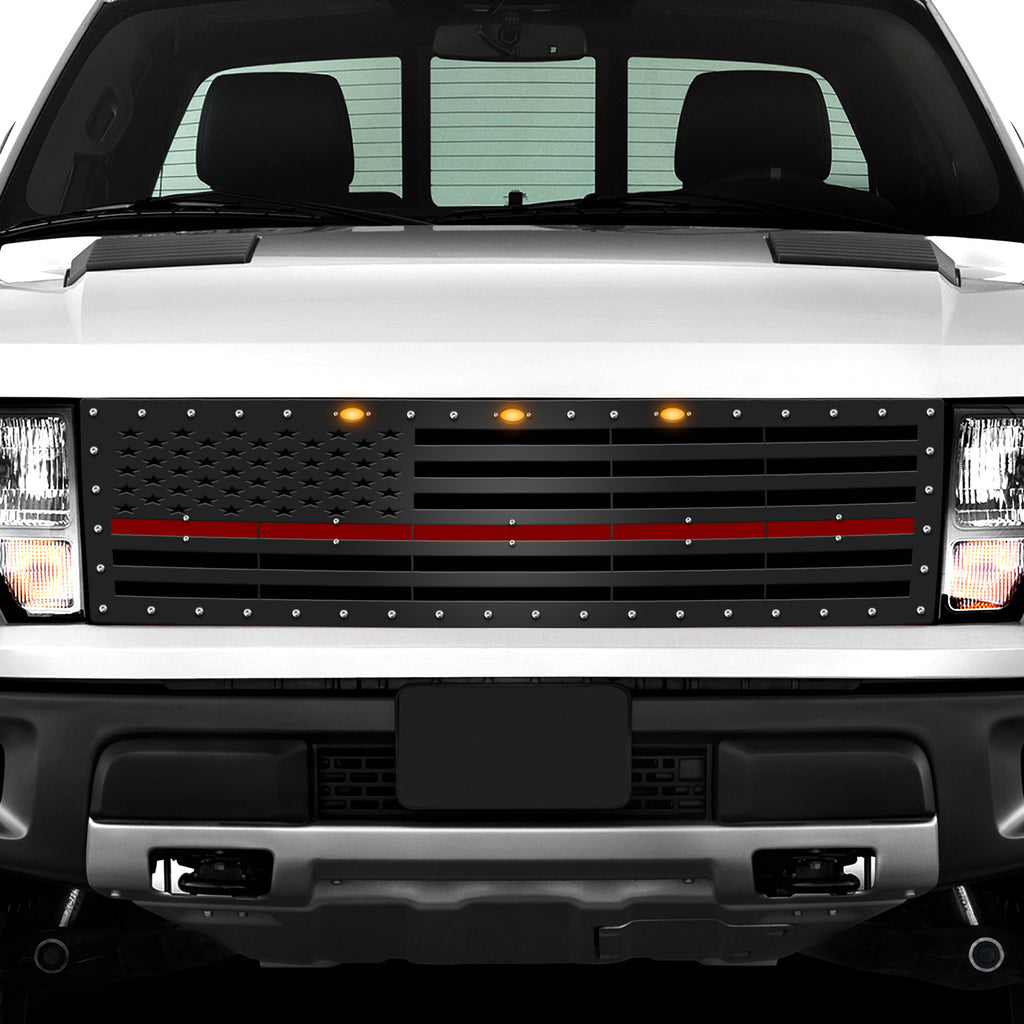 Ford Raptor Grille | Thin Red Line Steel Grille – RacerX Customs