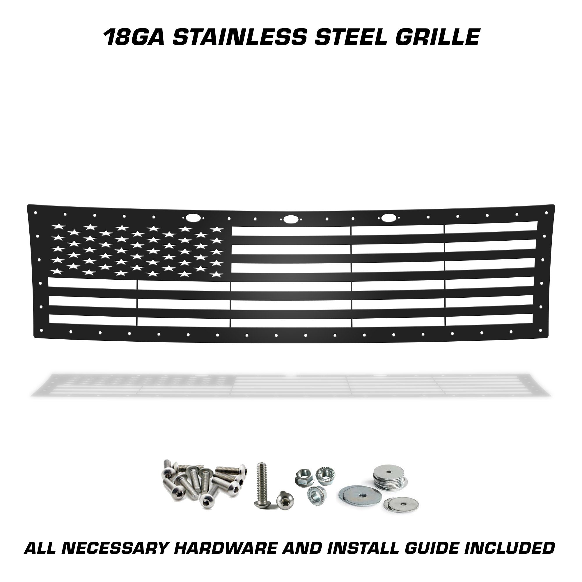 Ford Raptor Grille ('10-'14) Black Steel, USA FLAG - RacerX Customs | Auto Graphics, Truck Grilles and Accessories