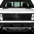 Ford Raptor Grille ('10-'14) Black Steel, USA FLAG - RacerX Customs | Auto Graphics, Truck Grilles and Accessories