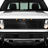Ford Raptor Grille ('10-'14) Black Steel, USA FLAG - RacerX Customs | Auto Graphics, Truck Grilles and Accessories