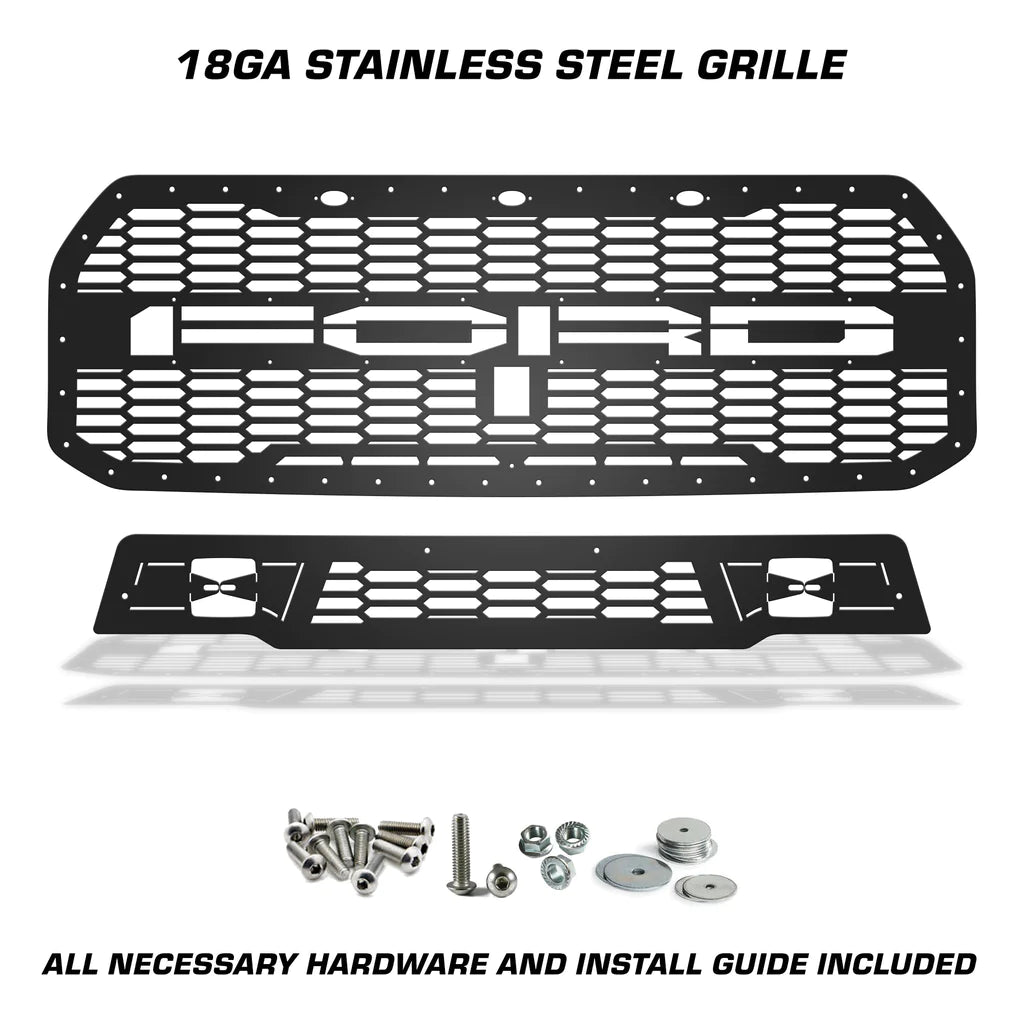 Ford F150 Grille ('15-'17) FORD Logo with Raptor Lights