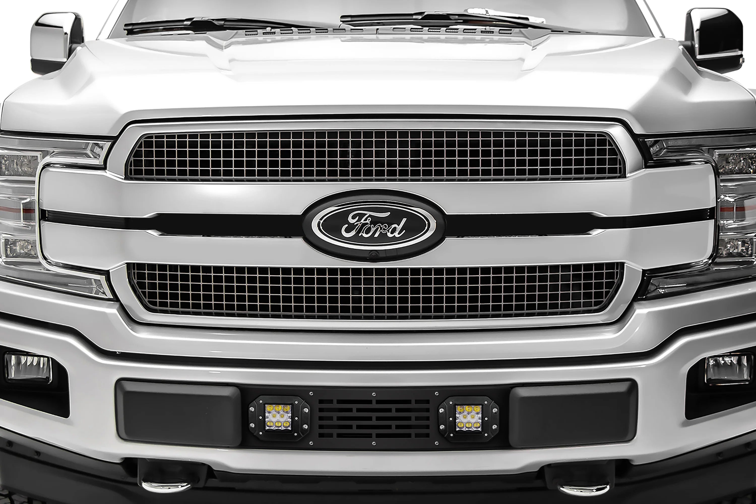 Ford F150 Black Steel Grille ('18-'20) Lower Bumper with LED pods
