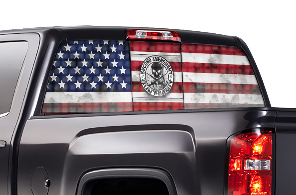 GMC Sierra Rear Window Decal Graphics ('14-'17) 2nd Amendment