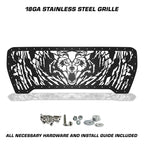 GMC Sierra Grille ('19-'21) Black Steel with DIREWOLF Pattern