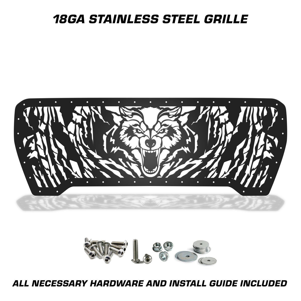 GMC Sierra Grille ('19-'21) Black Steel with DIREWOLF Pattern