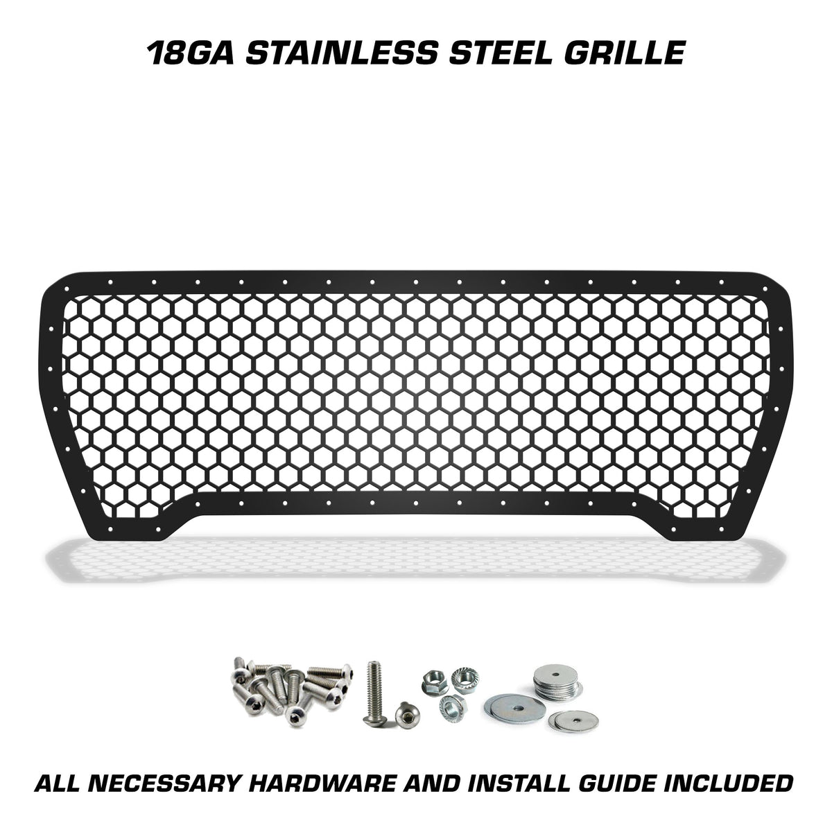 GMC Sierra Grille ('19-'21) Black Steel with HEX Pattern