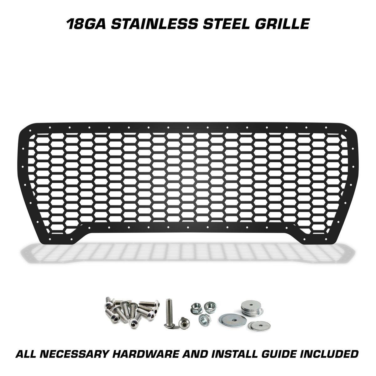GMC Sierra Grille ('19-'21) Black Steel with HONEYCOMB Pattern - RacerX Customs | Auto Graphics, Truck Grilles and Accessories