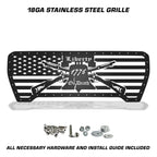 GMC Sierra Grille ('19-'21) Black Steel with Liberty or Death Pattern