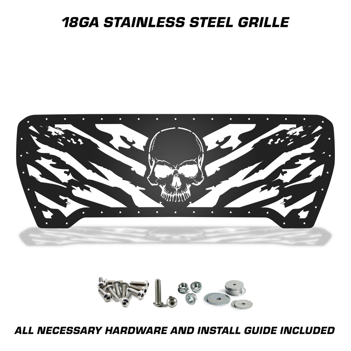 GMC Sierra Grille ('19-'21) Black Steel with NIGHTMARE Pattern - RacerX Customs | Auto Graphics, Truck Grilles and Accessories