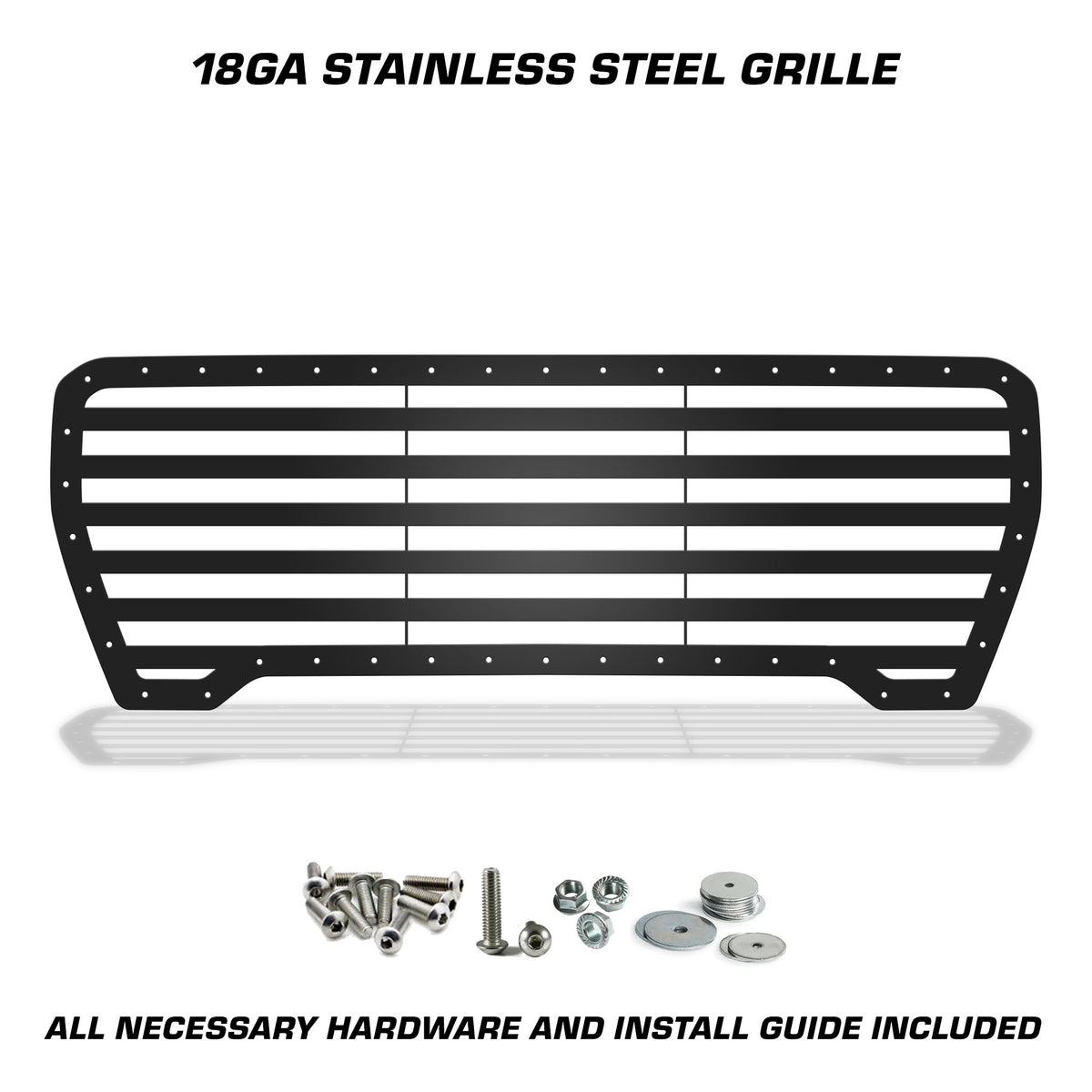 GMC Sierra Grille ('19-'21) Black Steel with STRIPES Pattern