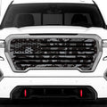 GMC Sierra Grille ('19-'21) Black Steel with PRINTED Subdued Camo on AMERICAN FLAG