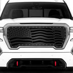GMC Sierra Grille ('19-'21) Black Steel with USA FLAG Pattern