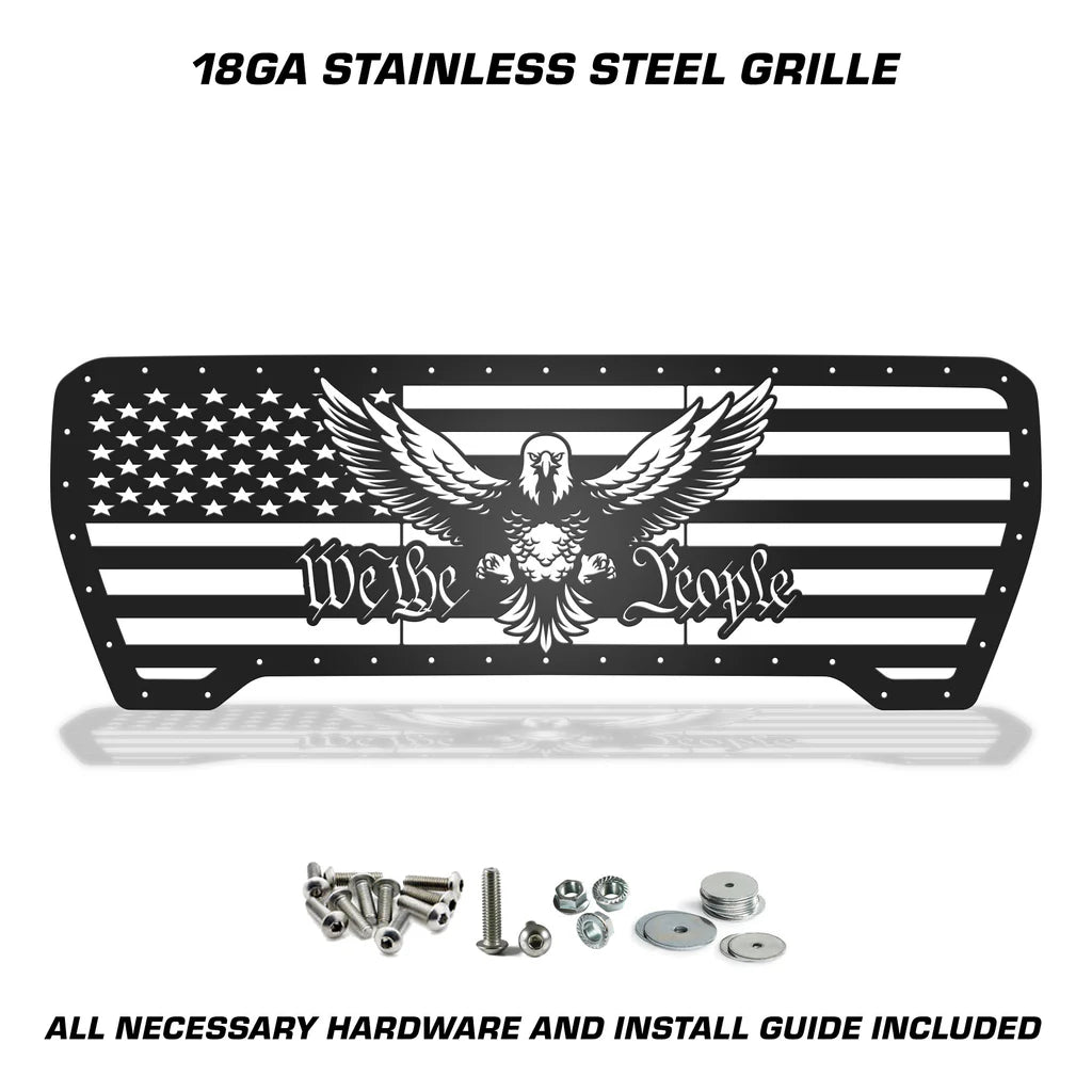 GMC Sierra Grille ('19-'21) Black Steel with We The People Pattern