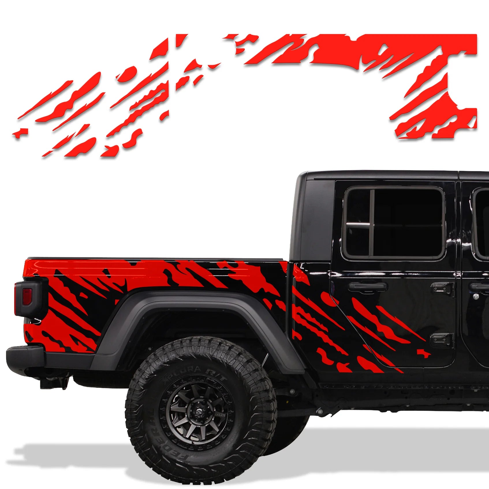 Jeep Gladiator 4-Door Vinyl Panel ('18-'22) SPLASH design - RacerX Customs | Auto Graphics, Truck Grilles and Accessories