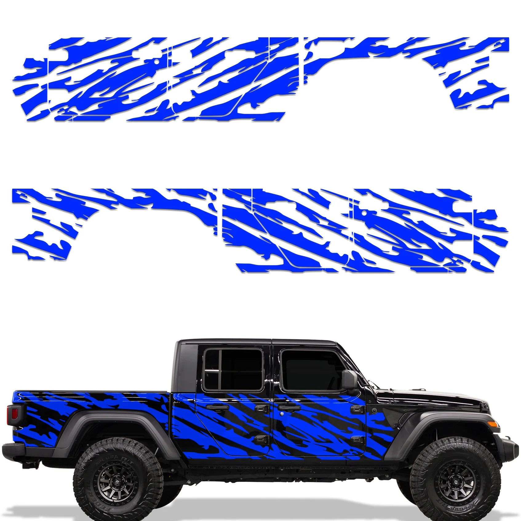 Jeep Gladiator 4-Door Vinyl Panel ('18-'22) WAVY design - RacerX Customs | Auto Graphics, Truck Grilles and Accessories