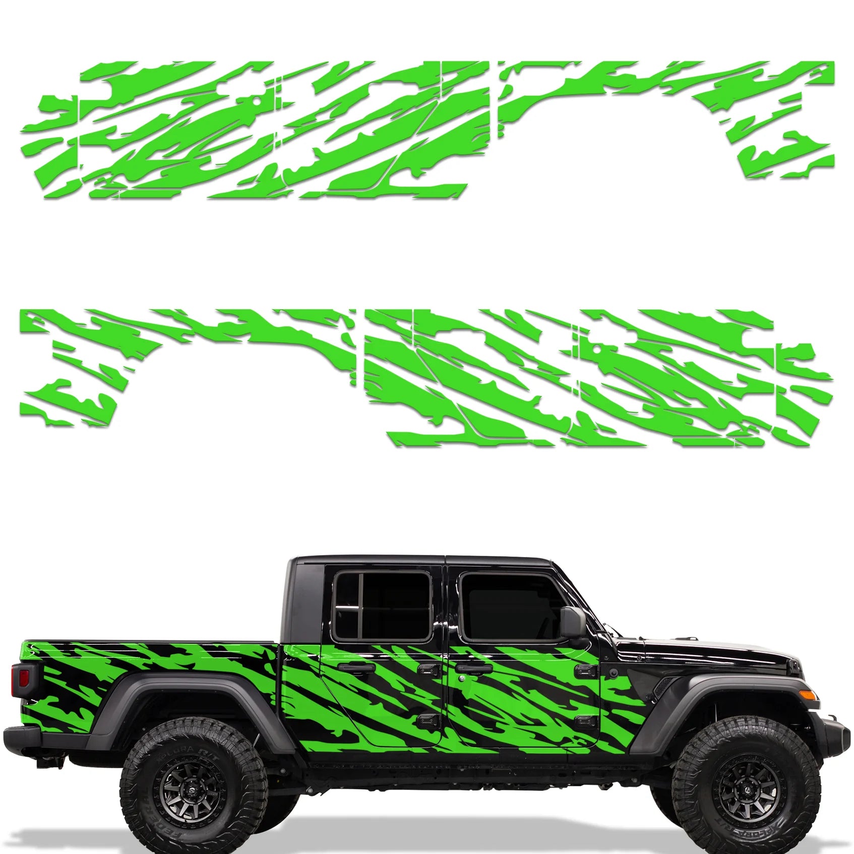Jeep Gladiator 4-Door Vinyl Panel ('18-'22) WAVY design - RacerX Customs | Auto Graphics, Truck Grilles and Accessories
