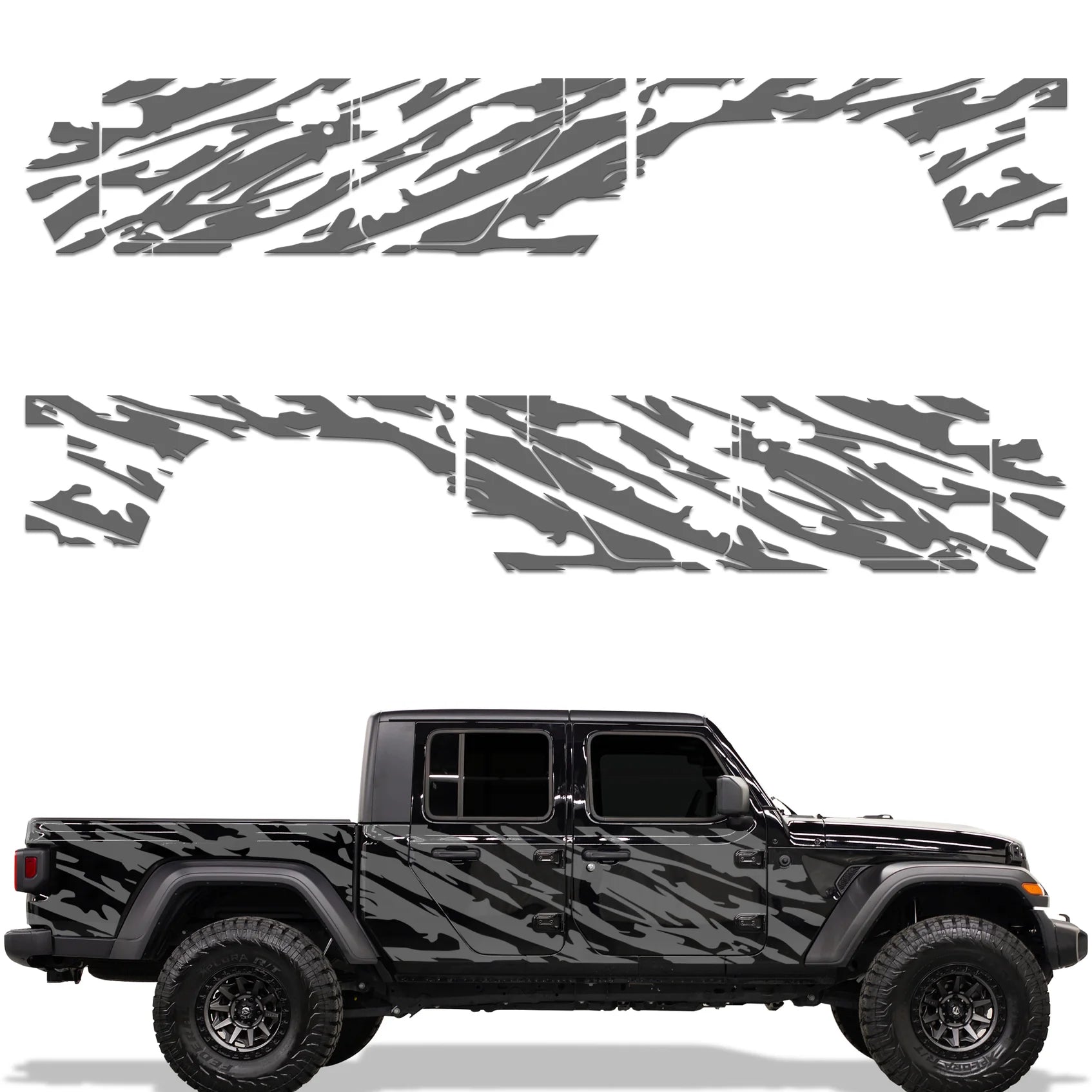 Jeep Gladiator 4-Door Vinyl Panel ('18-'22) WAVY design - RacerX Customs | Auto Graphics, Truck Grilles and Accessories