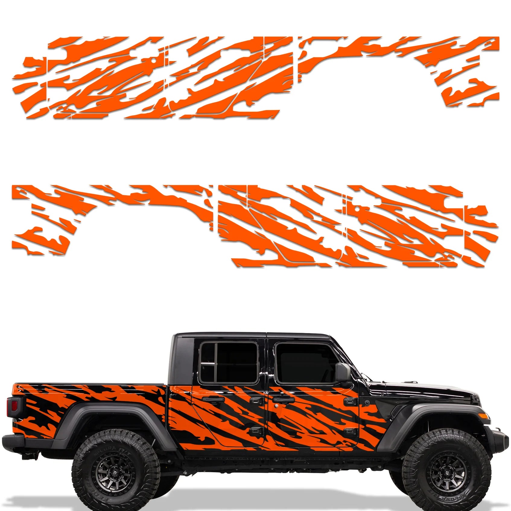 Jeep Gladiator 4-Door Vinyl Panel ('18-'22) WAVY design - RacerX Customs | Auto Graphics, Truck Grilles and Accessories