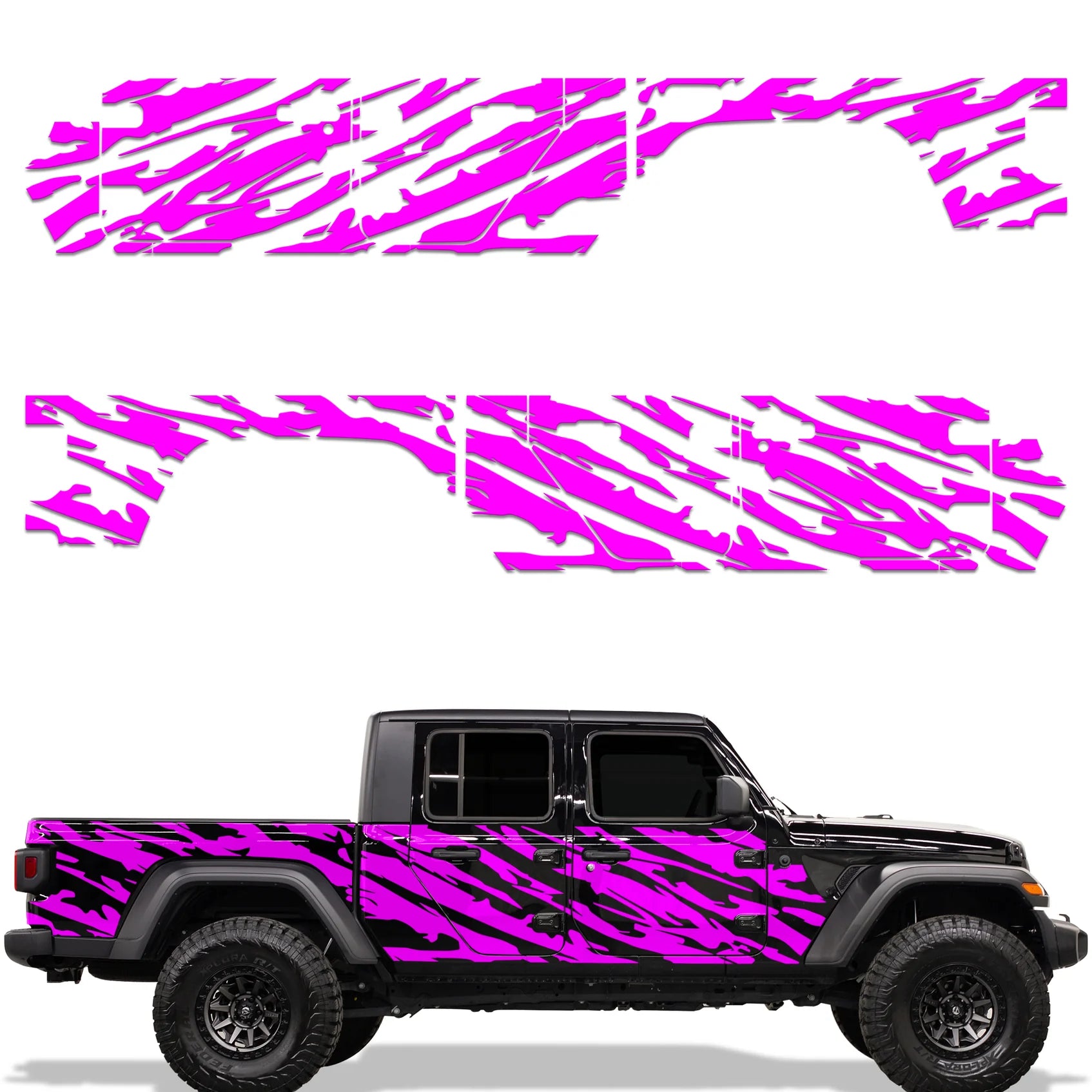 Jeep Gladiator 4-Door Vinyl Panel ('18-'22) WAVY design - RacerX Customs | Auto Graphics, Truck Grilles and Accessories