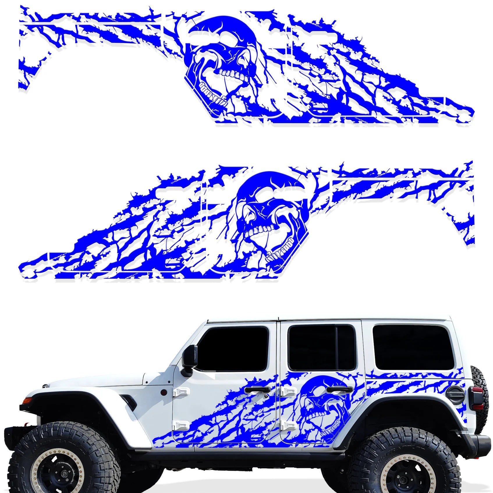 Jeep Wrangler 4-Door JL Vinyl Panel ('18-'22) Nightmare design - RacerX Customs | Auto Graphics, Truck Grilles and Accessories
