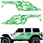 Jeep Wrangler 4-Door JL Vinyl Panel ('18-'22) Nightmare design - RacerX Customs | Auto Graphics, Truck Grilles and Accessories