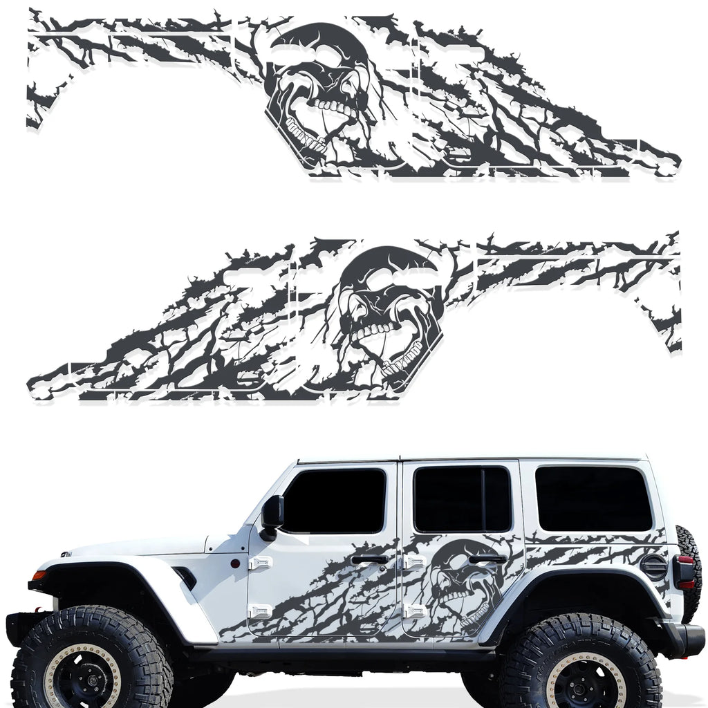 Jeep Wrangler 4-Door JL Vinyl Panel ('18-'22) Nightmare design - RacerX Customs | Auto Graphics, Truck Grilles and Accessories