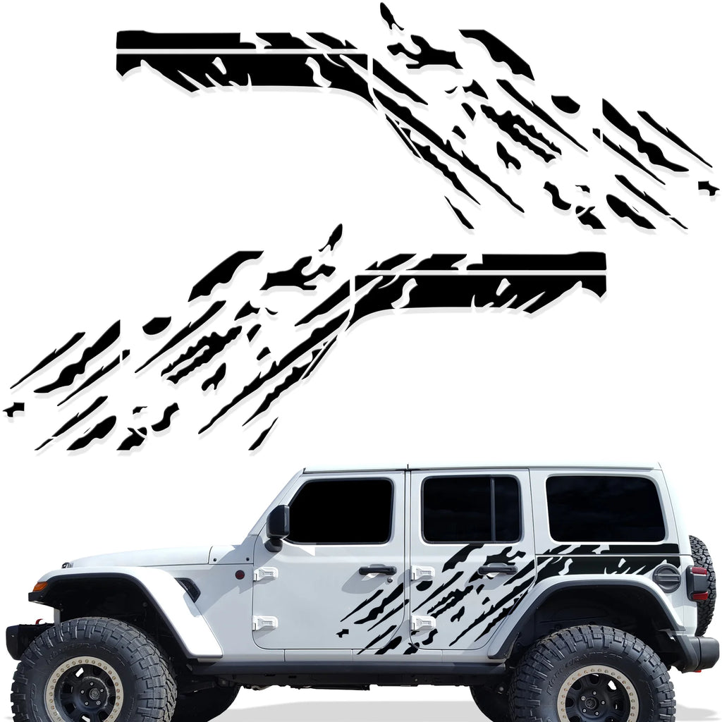 Jeep Wrangler 4-Door JL Half-Side Graphics ('18-'22) SPLASH design