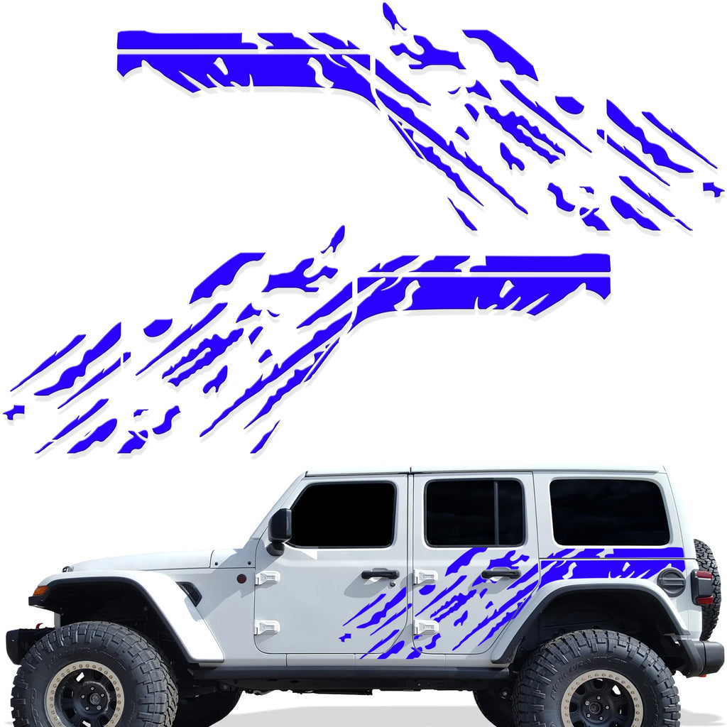 Jeep Wrangler 4-Door JL Half-Side Graphics ('18-'22) SPLASH design