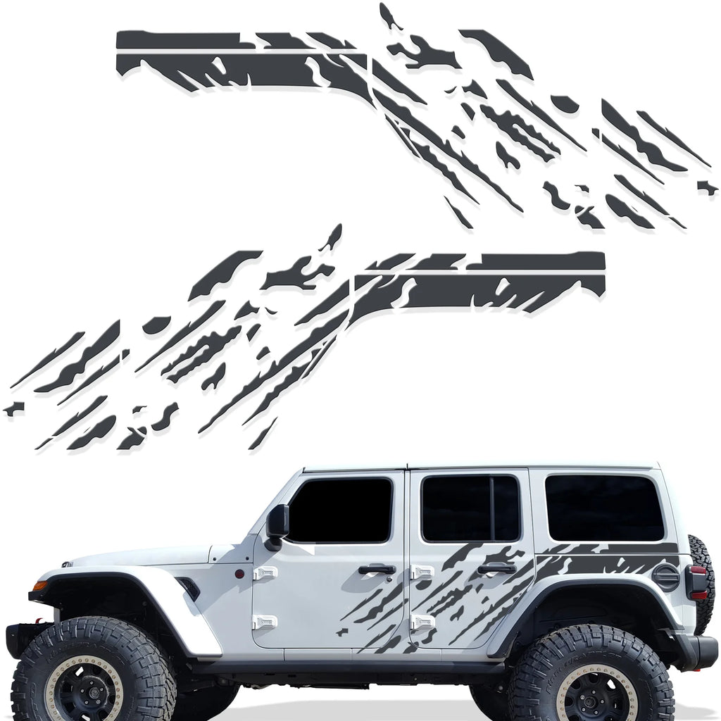 Jeep Wrangler 4-Door JL Half-Side Graphics ('18-'22) SPLASH design