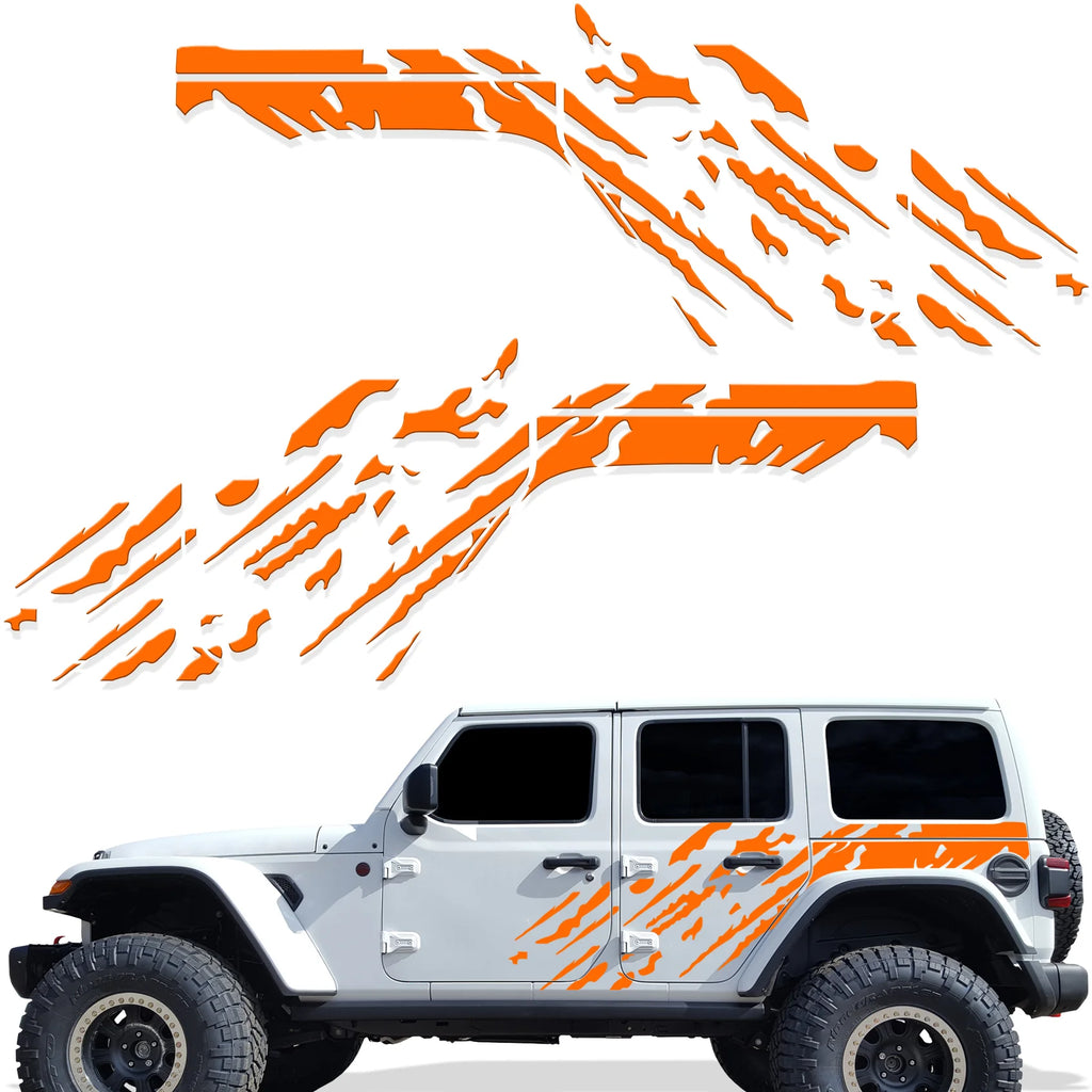Jeep Wrangler 4-Door JL Half-Side Graphics ('18-'22) SPLASH design