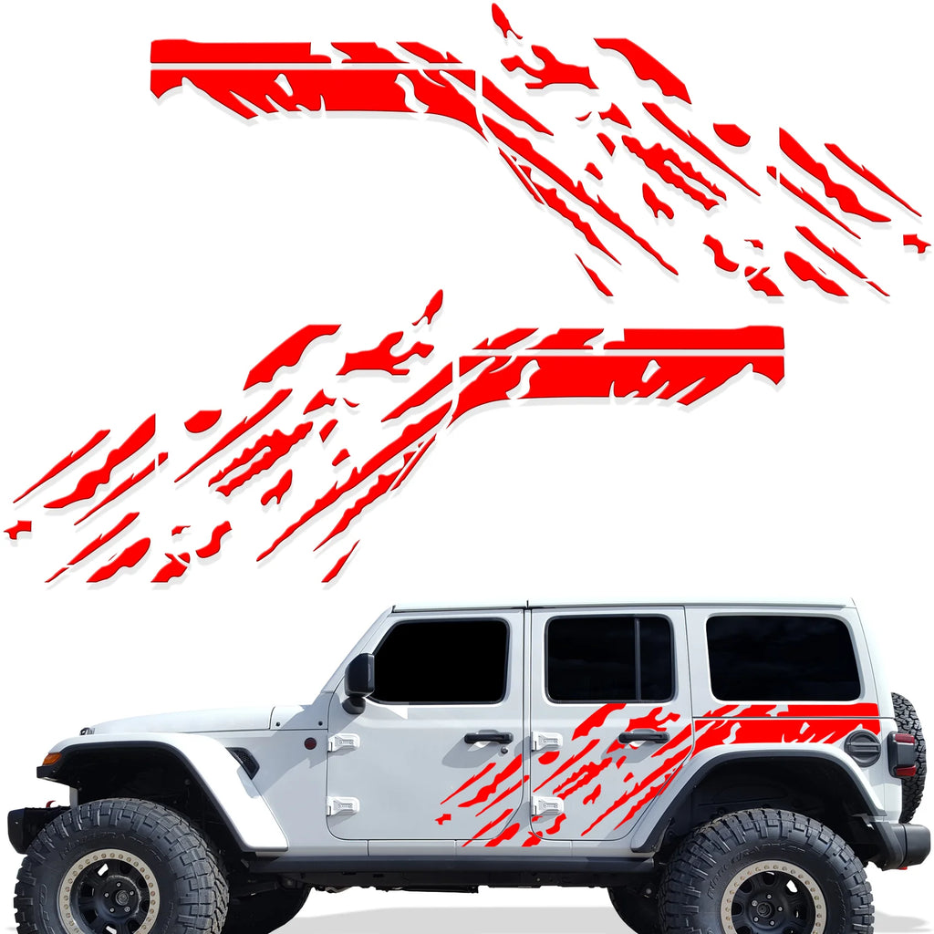 Jeep Wrangler 4-Door JL Half-Side Graphics ('18-'22) SPLASH design