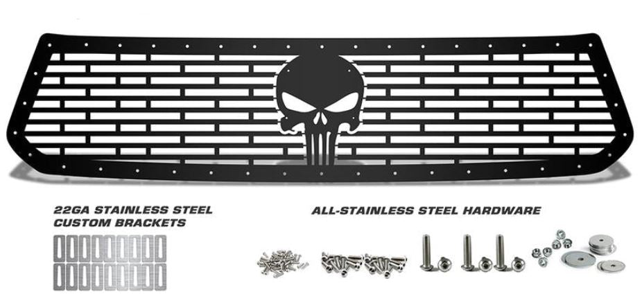 Toyota Tundra Grille ('14-'20) Black Steel, PUNISHER - RacerX Customs | Auto Graphics, Truck Grilles and Accessories