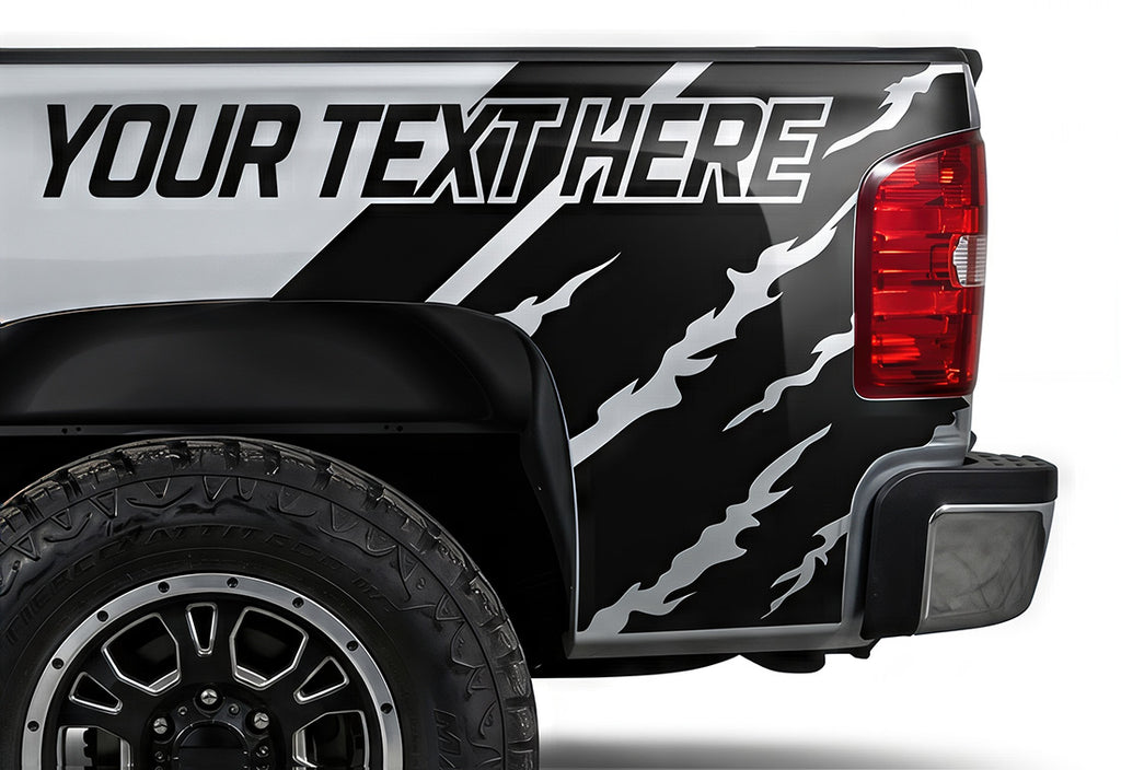 Custom Text Shred Quarter-Panel Decals for Trucks